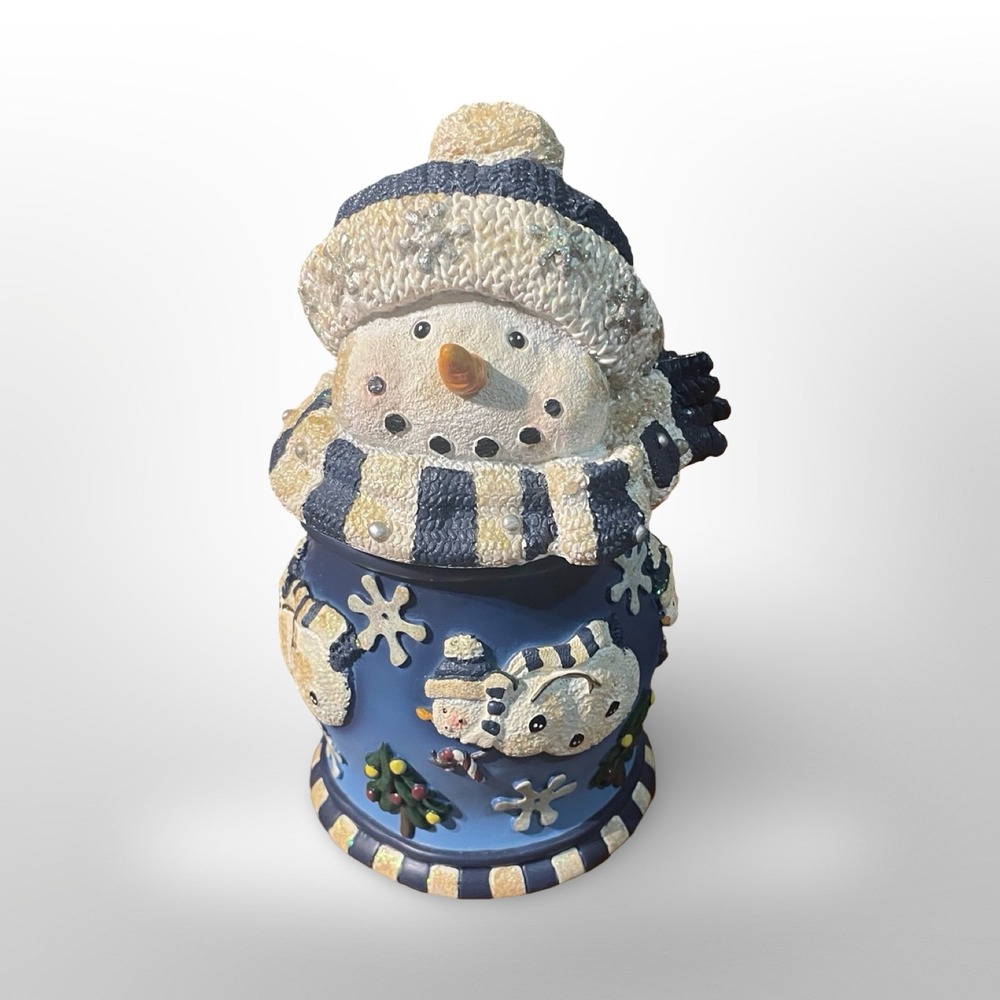 Cute Snowman Candle Jar Holder with Removable‎ Lid Holiday Decor Christmas
